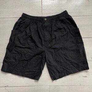 Vtg City Streets Casual Collection Men's Linen Blend Shorts Size L Black Y2K